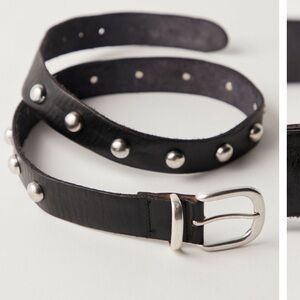 Free people Rhodes Black Leather Studded Belt